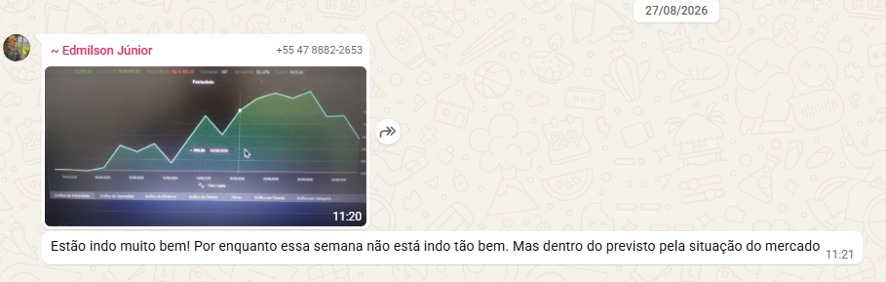 Print de WhatsApp — depoimento de leitor