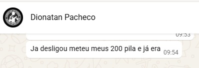 Print de WhatsApp — depoimento de leitor